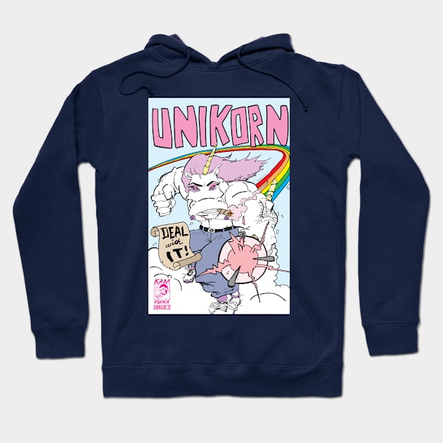 Kam Komcis: Unikorn #1 cover Hoodie by Kam Komics 